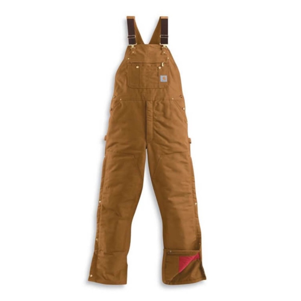 Carhartt R41 Quilt-Lined Zip-To-Thigh Duck Bib Overalls in Brown NWT Size 38X32 - Picture 4 of 12